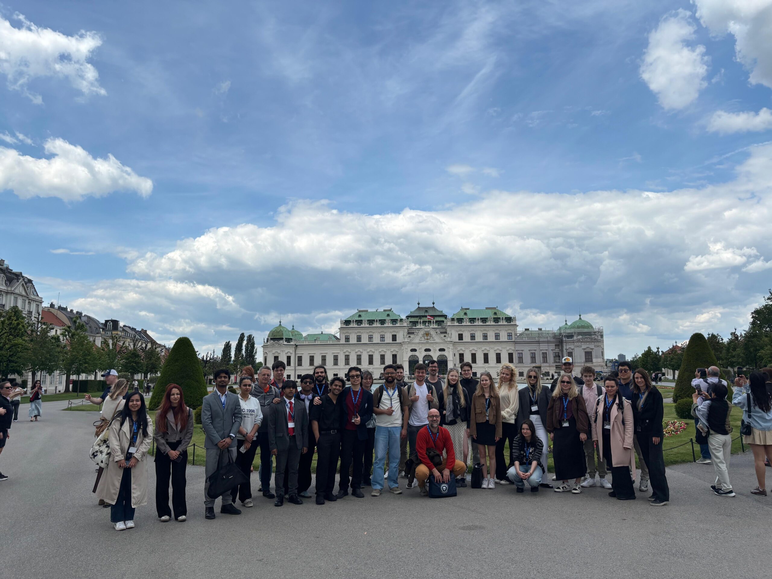 Green HExagon participants during the excursion to Vienna, photographed in front of Belvedere Palace
